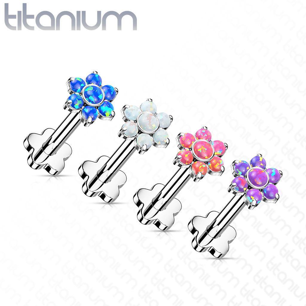 Levně S4U PUSH IN piercing do brady / ucha TITAN 1,2 x 8 mm (modrá) - TIT1193-OP05