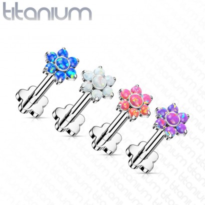 PUSH IN piercing do brady / ucha TITAN 1,2 x 8 mm (růžová)