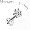 PUSH IN piercing do brady / ucha TITAN 1,2 x 8 mm (čirá/růžová)