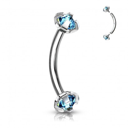 Piercing do obočí s vnitřním závitem (tyrkysová)