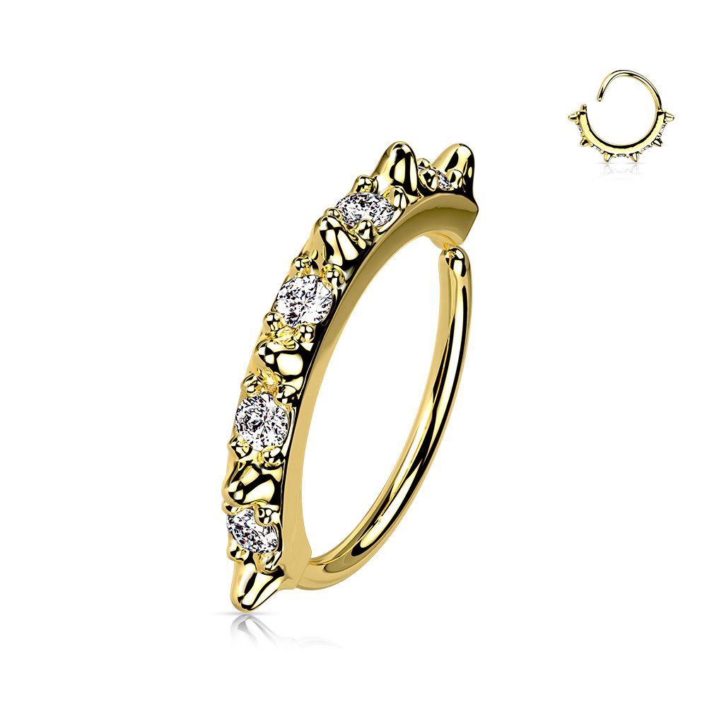 Levně S4U Zlacený septum piercing do nosu/ucha kruh - N0169-GD
