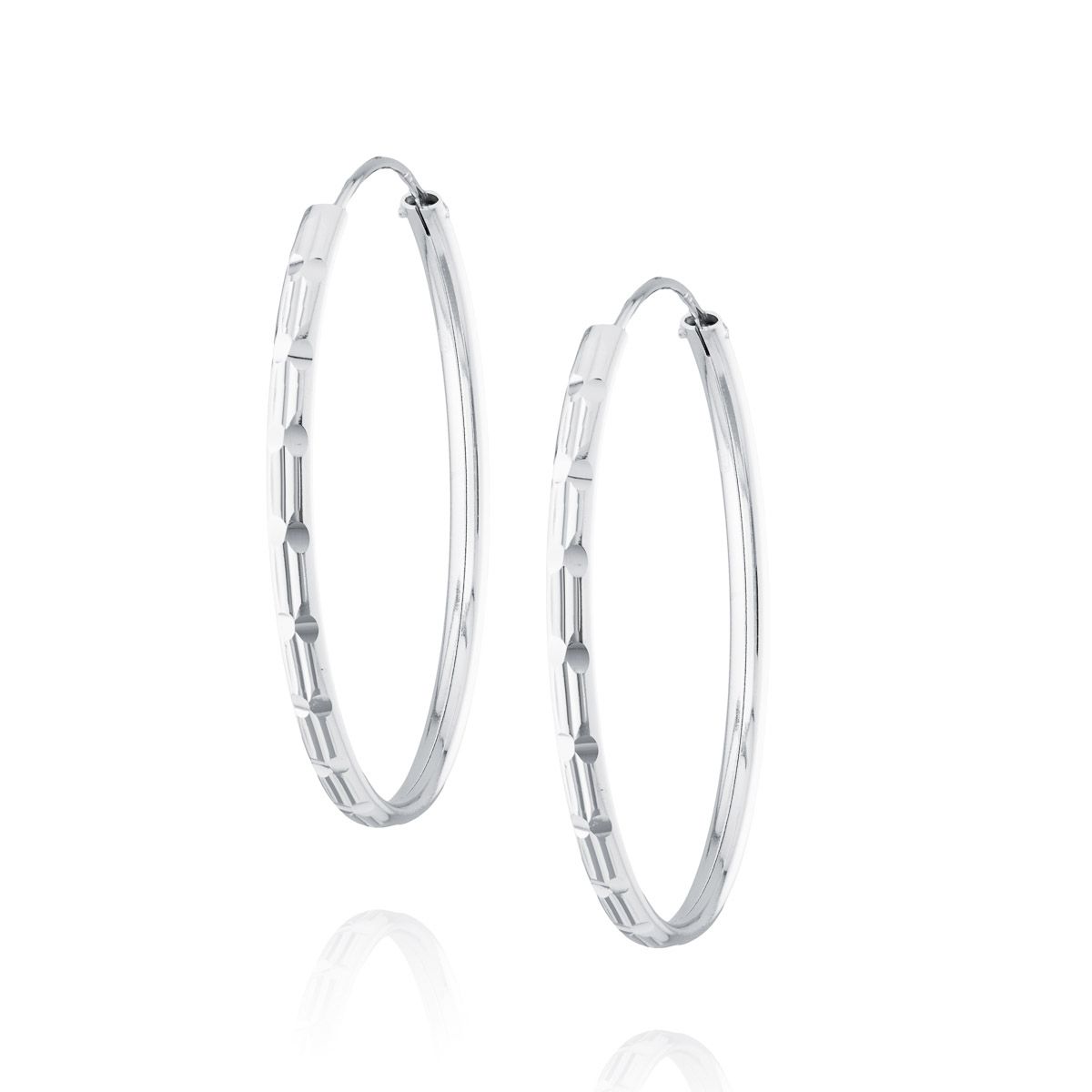 NUBIS Stříbrné náušnice kruhy 45 mm - NB-3484