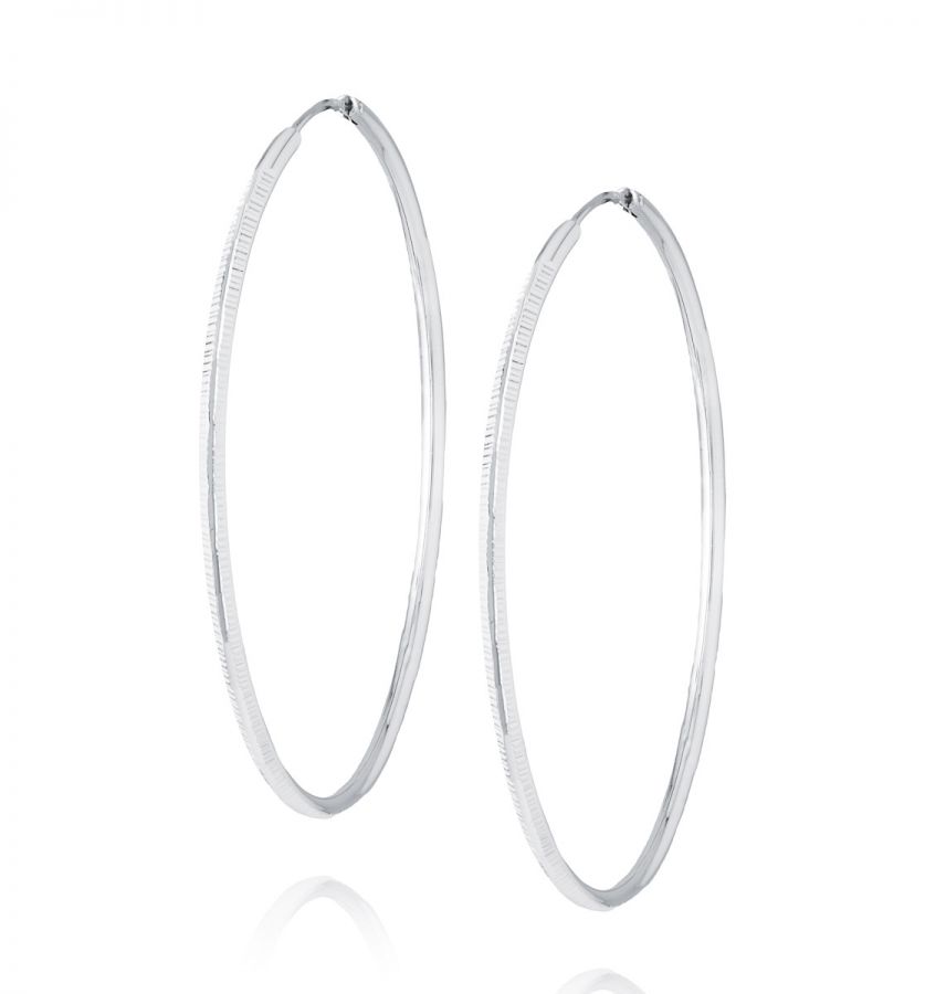 NUBIS Stříbrné náušnice kruhy 55 mm - NB-3485