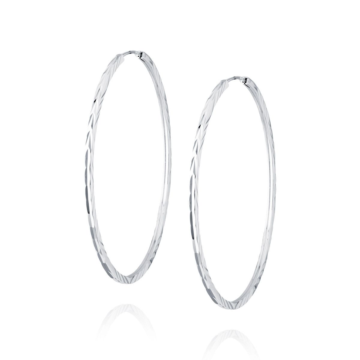 NUBIS Stříbrné náušnice kruhy 55 mm - NB-3492