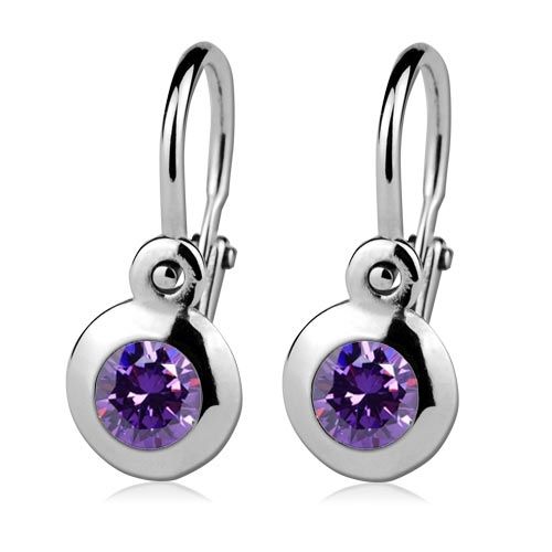 S4U Dětské náušnice stříbrné, ametyst - CS1030-AM