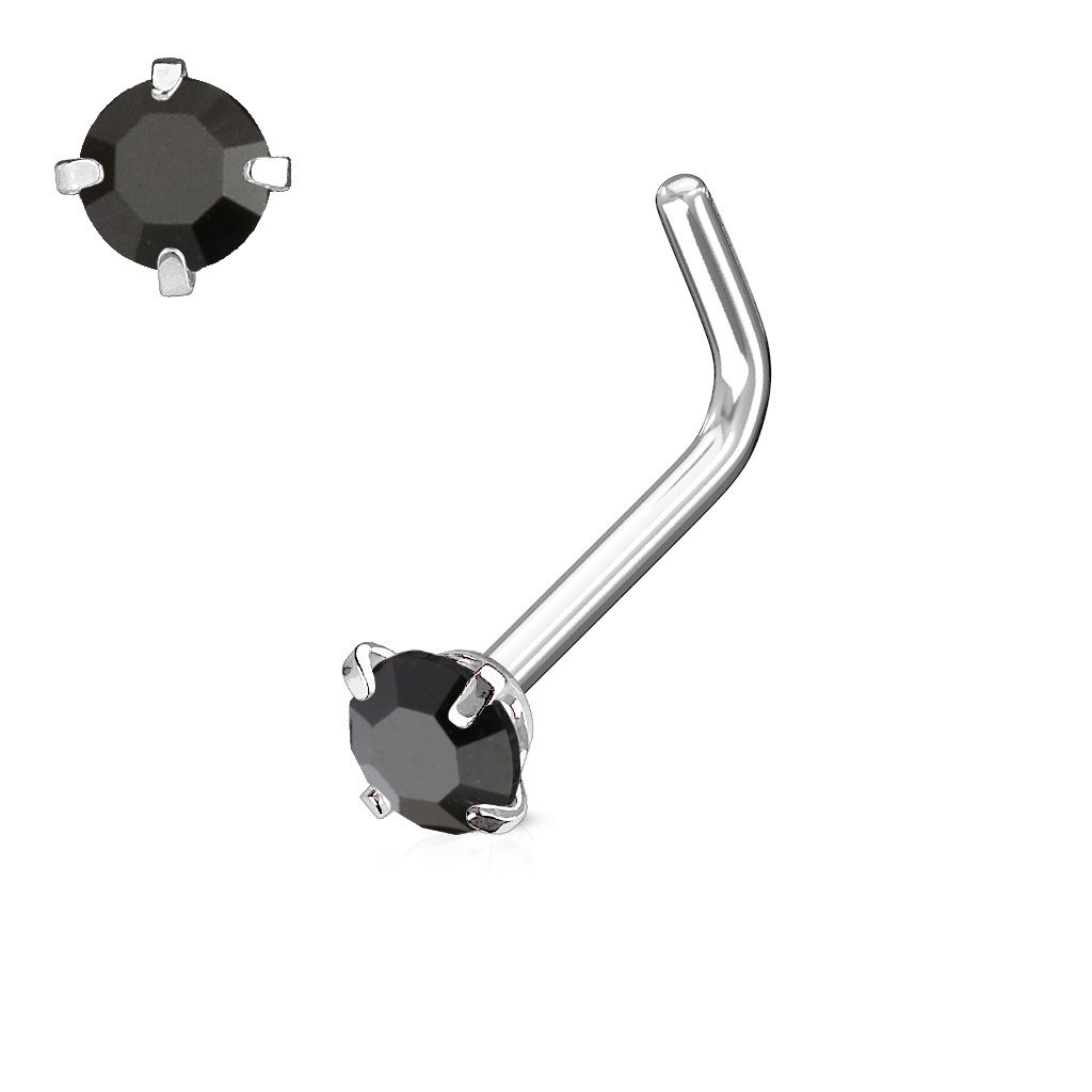 Levně Zahnutý piercing do nosu (černá) - N0066-K
