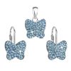 Sada šperků s krystaly Preciosa náušnice a přívěsek modrý motýl 39144.3 aqua [0]