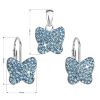 Sada šperků s krystaly Preciosa náušnice a přívěsek modrý motýl 39144.3 aqua [1]