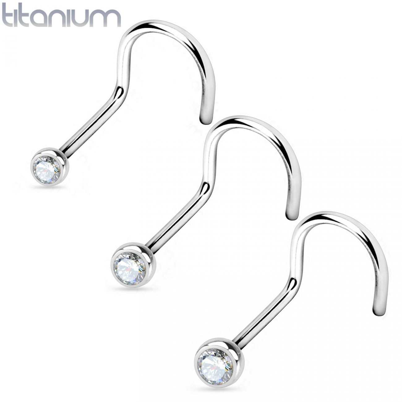 Levně S4U Piercing do nosu - titan, čirý kamínek (1,5 mm) - TIT1025C-015