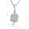 Stříbrný náhrdelník s krystaly Swarovski bílý čtyřlístek 72070.1 crystal 