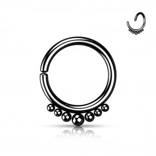 Černý piercing kruh 1,2 x 8 mm