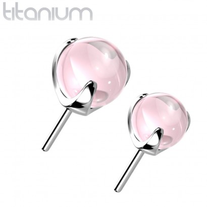 Kamínek k PUSH IN piercingu TITAN, růžový kamínek (4 mm)