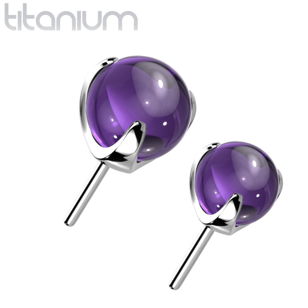 Levně S4U Kamínek k PUSH IN piercingu TITAN, fialový kamínek (3 mm) - TIT1196A-030
