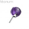 Kamínek k PUSH IN piercingu TITAN, fialový kamínek (4 mm)