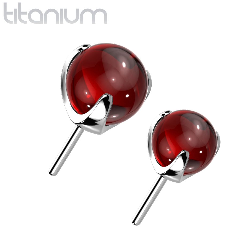 Levně S4U Kamínek k PUSH IN piercingu TITAN, červený kamínek (4 mm) - TIT1196R-040