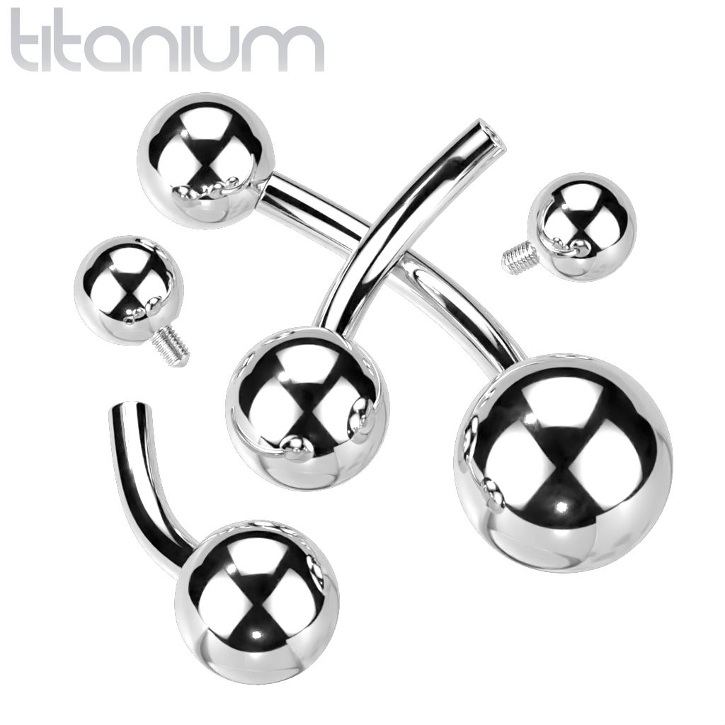 Levně Piercing do pupíku banánek TITAN (1,6 x 8 mm) - TIT1194-1608