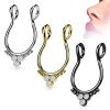 Falešný piercing do nosu - septum (černá)