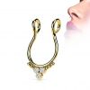 Falešný piercing do nosu - septum (černá)