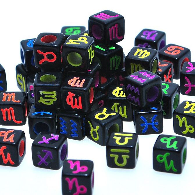 S4U Plastový korálek kostka - znamení horoskopu - PK212