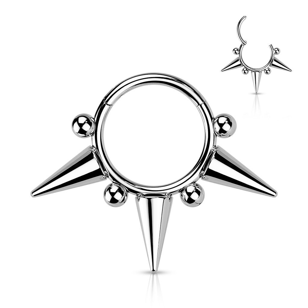 Levně Piercing kruh segment s hroty (1,2 x 10) - K01068-1210