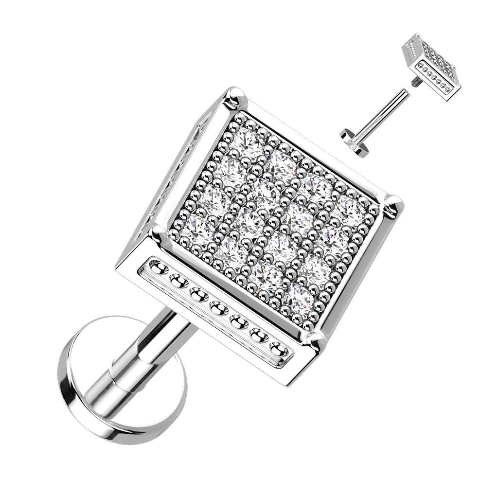 Levně S4U Piercing do brady se zirkony (1,2 x 8 mm) - LB1116ST-1208