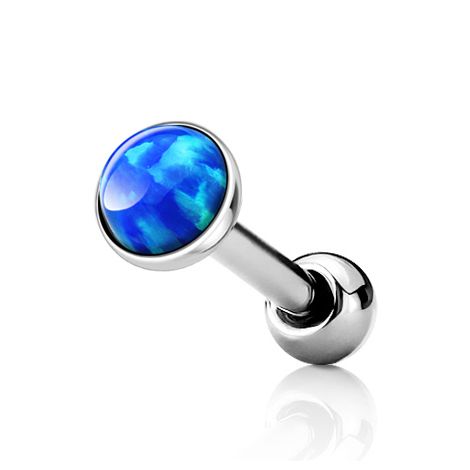 Levně Cartilage piercing do ucha, modrý opál (4 mm) - CP1087-OP05-04