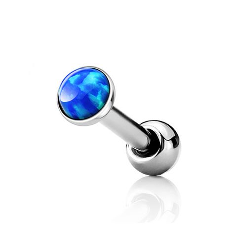 Levně Cartilage piercing do ucha, modrý opál (3 mm) - CP1087-OP05-03