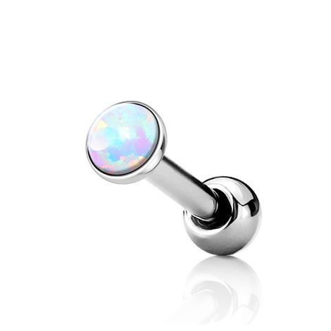Levně Cartilage piercing do ucha, bílý opál (3 mm) - CP1087-OP17-03