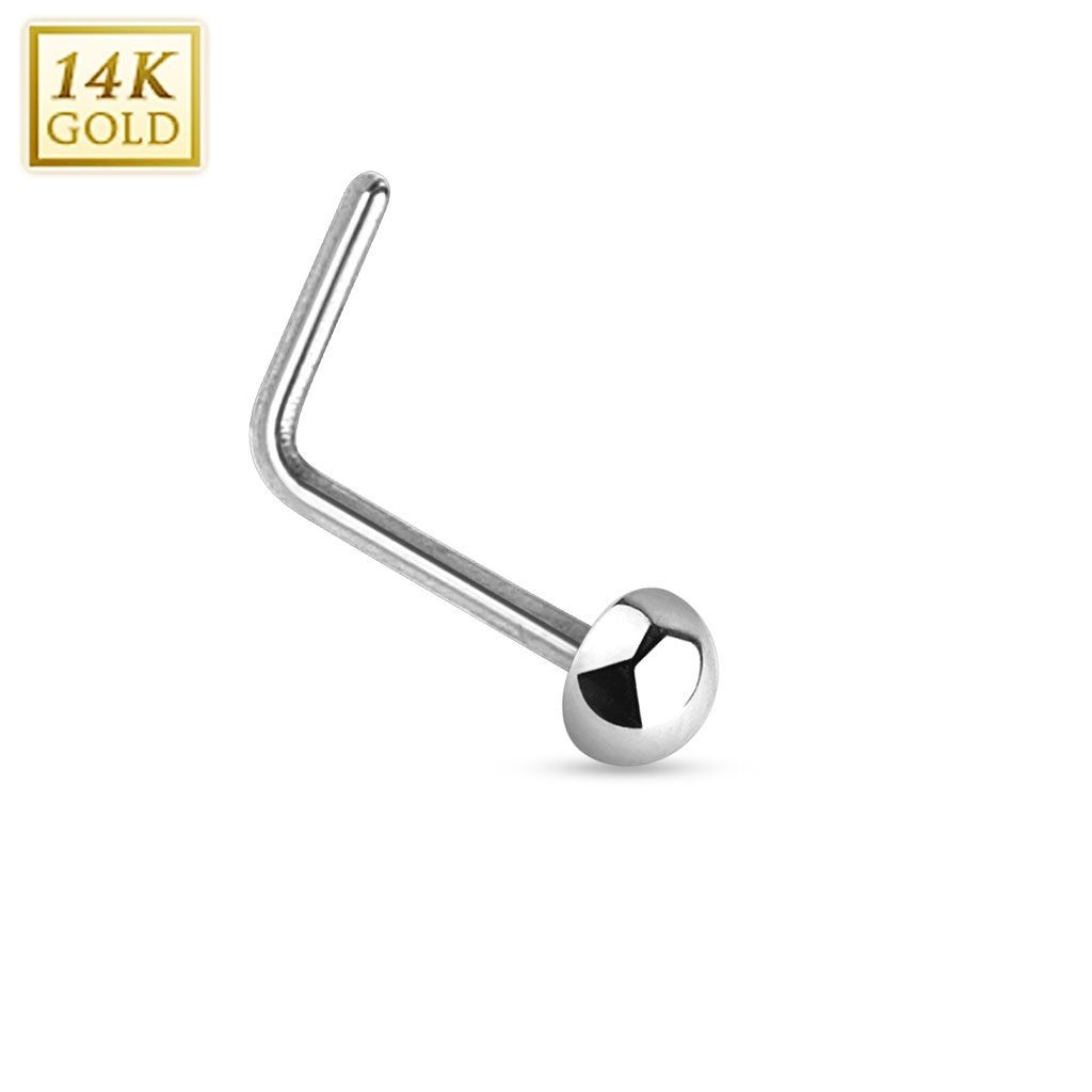 Levně Zlatý piercing do nosu půlkulička, Au 585/1000