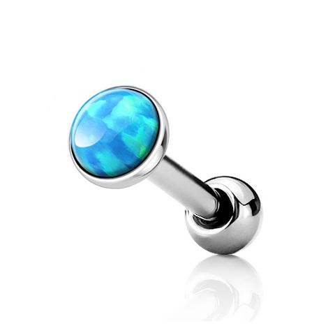 Levně Cartilage piercing do ucha, světle modrý opál (4 mm) - CP1087-OP06-04