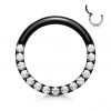 Piercing segment kruh s kamínky (ocelový)