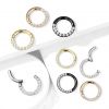 Piercing segment kruh s kamínky (ocelový)