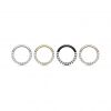Piercing segment kruh s kamínky (černý)