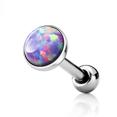 Levně Cartilage piercing do ucha, opál fialový (5 mm) - CP1087-OP38-05
