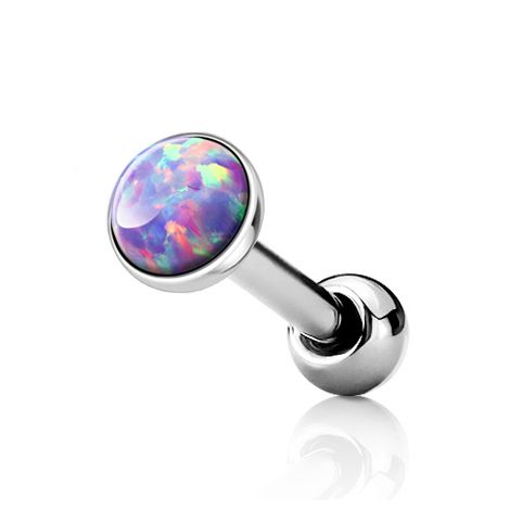 Levně Cartilage piercing do ucha, opál fialový (4 mm) - CP1087-OP38-04