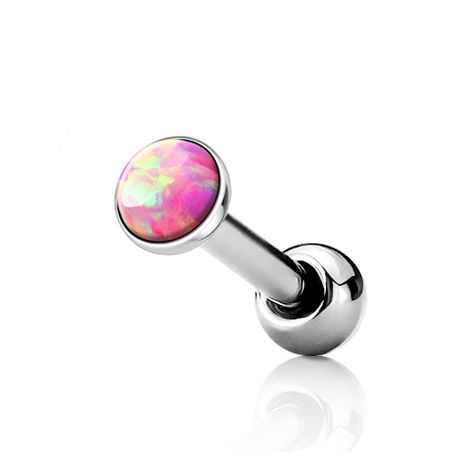 Levně Cartilage piercing do ucha, opál růžový (3 mm) - CP1087-OP22-03