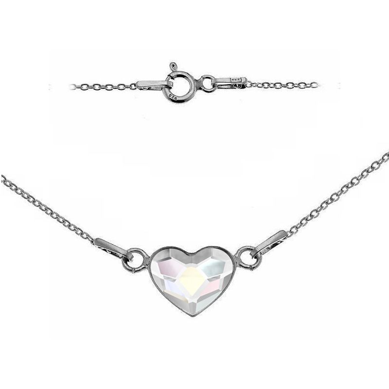 Levně NUBIS Stříbrný náramek se srdcem Crystals from Swarovski AB - NB-0201-AB