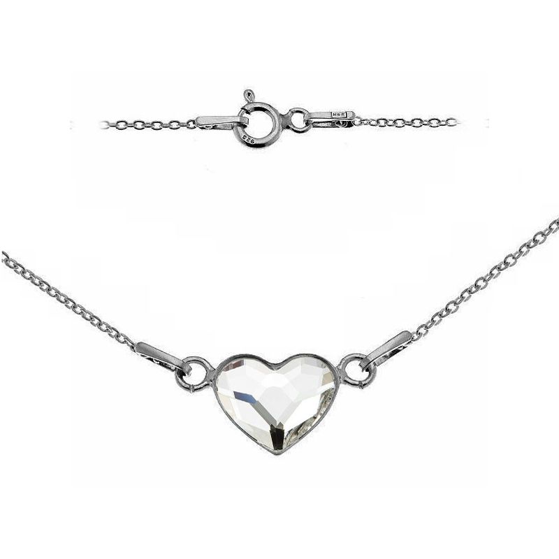 Levně NUBIS Stříbrný náramek se srdcem Crystals from Swarovski Crystal - NB-0201-CR