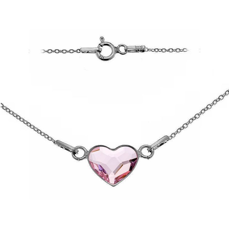 NUBIS Stříbrný náramek se srdcem Crystals from Swarovski Rosaline - NB-0201-RO