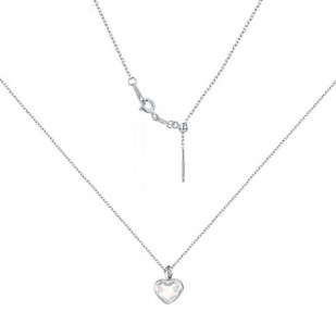 Minimalistický stříbrný náhrdelník se srdcem Crystals from Swarovski® Crystal