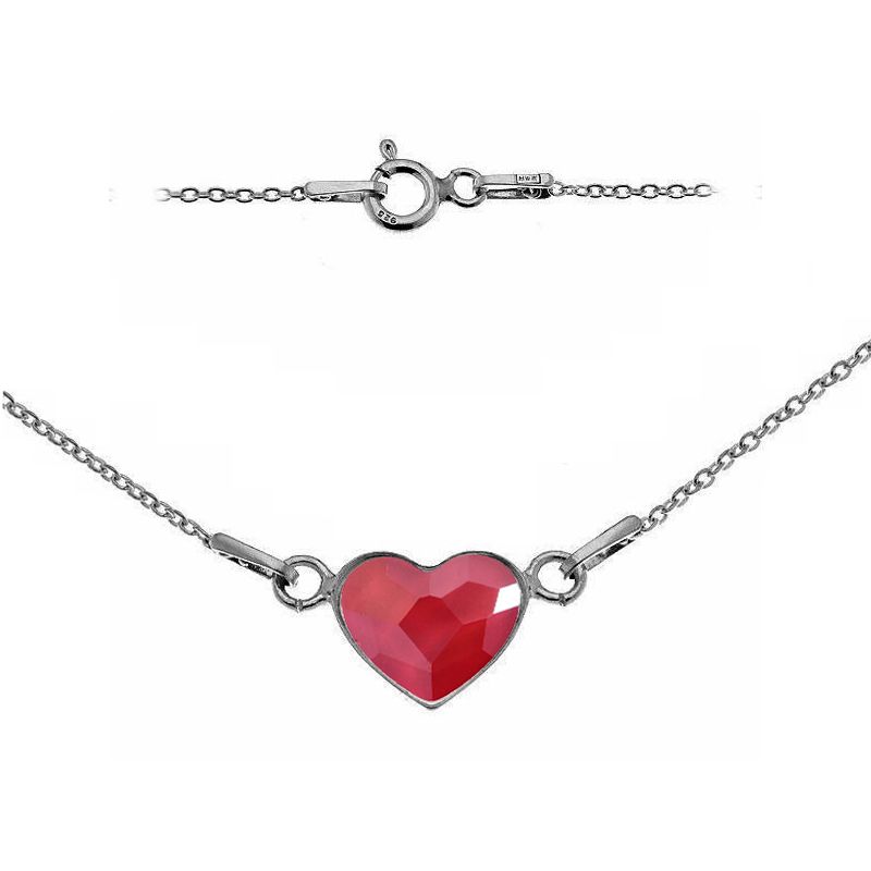 Levně NUBIS Stříbrný náramek se srdcem Crystals from Swarovski Royal Red - NB-0201-RR