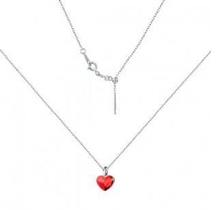 Minimalistický stříbrný náhrdelník se srdcem Crystals from Swarovski® Siam