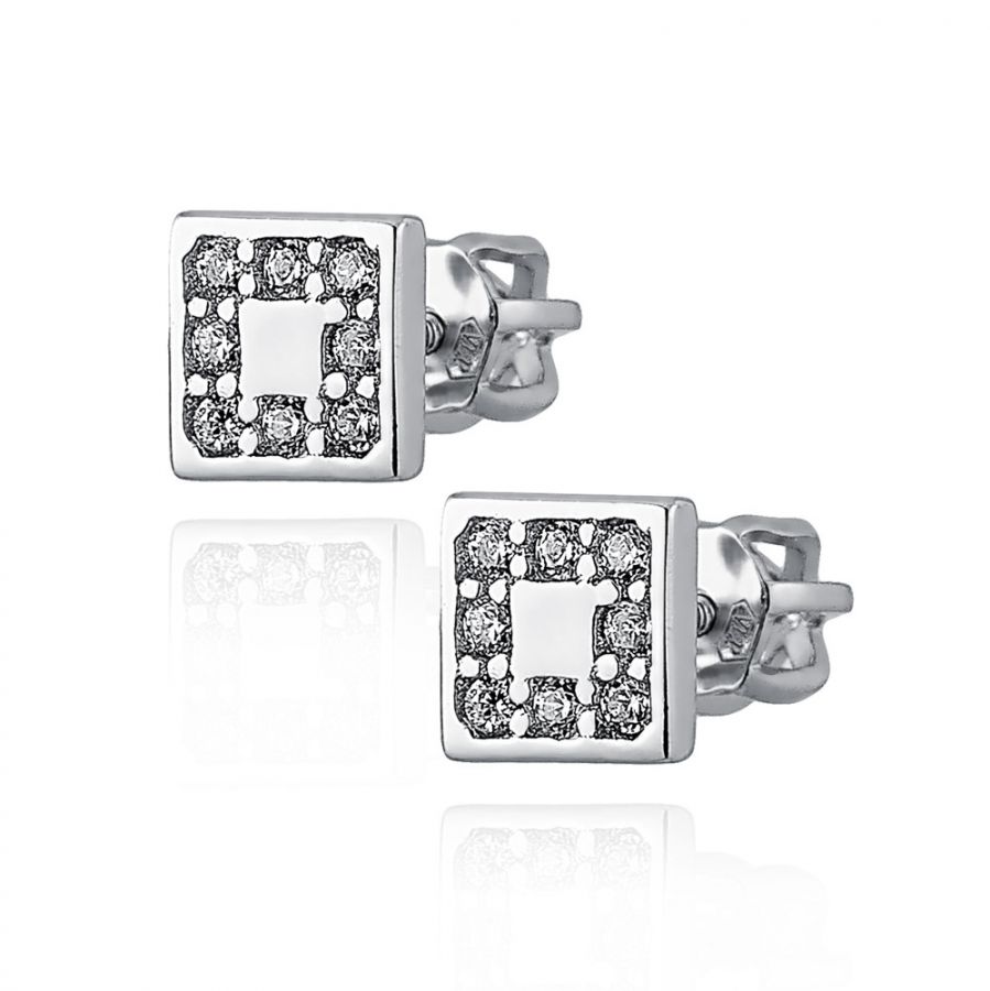 NUBIS Stříbrné šroubovací náušnice - NB-3619