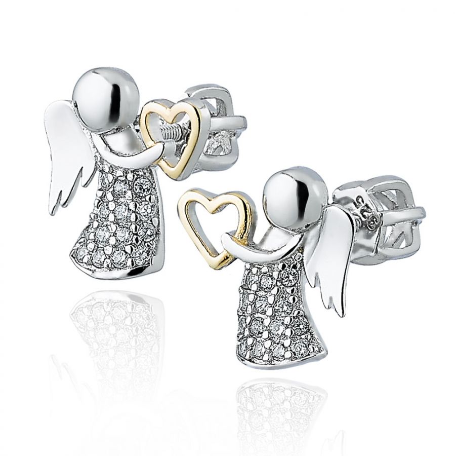 NUBIS Stříbrné dámské náušnice andělíčci - NB-3644