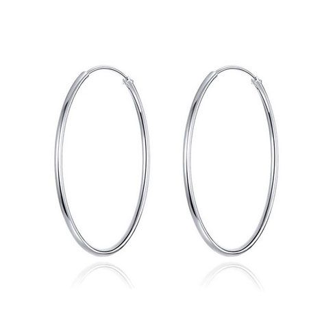 NUBIS Stříbrné dámské náušnice kroužky 10 mm - NB-3527-10