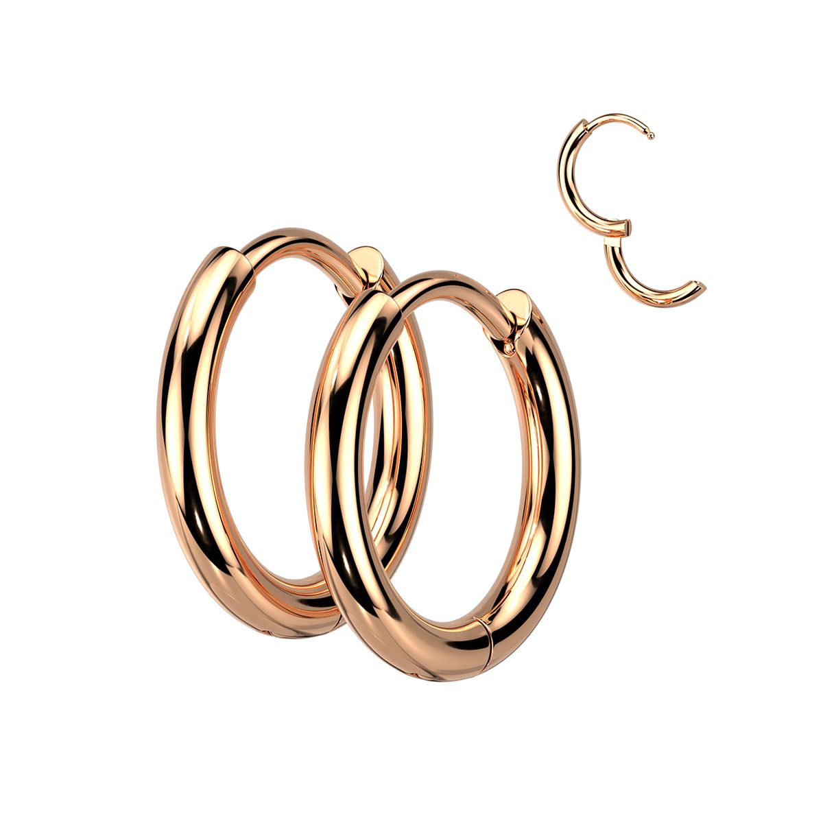 Zlacené ocelové náušnice kroužky 12mm - OPN1922RD-12