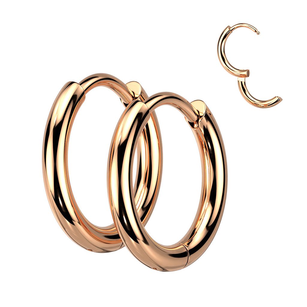 Zlacené ocelové náušnice kroužky 14mm - OPN1922RD-14