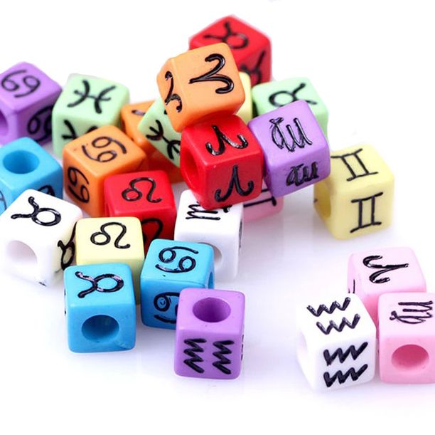 S4U Plastový korálek kostka - znamení horoskopu - PK202