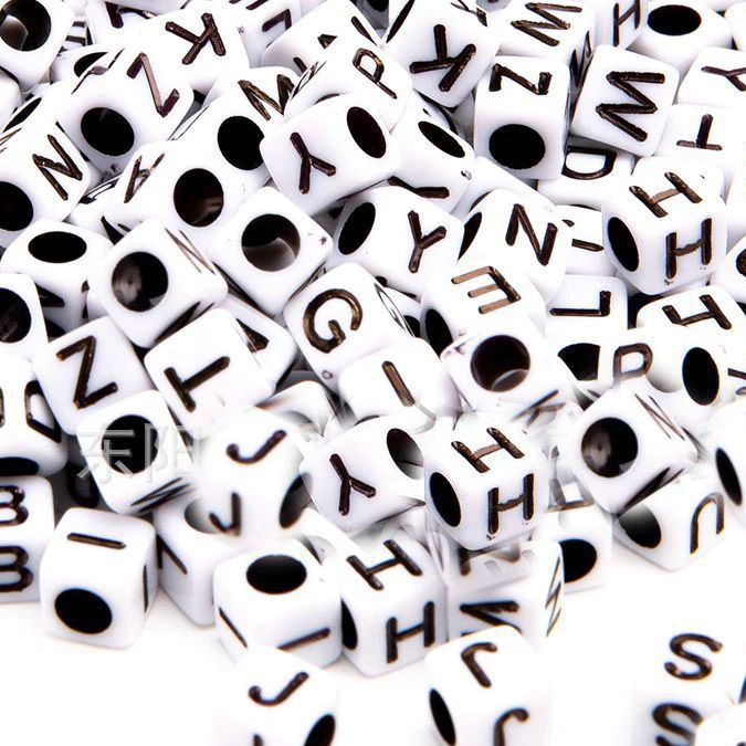 S4U Plastový korálek kostka - písmeno - PK214