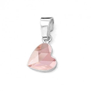Stříbrný přívěsek se srdcem Crystals from Swarovski® Rosaline